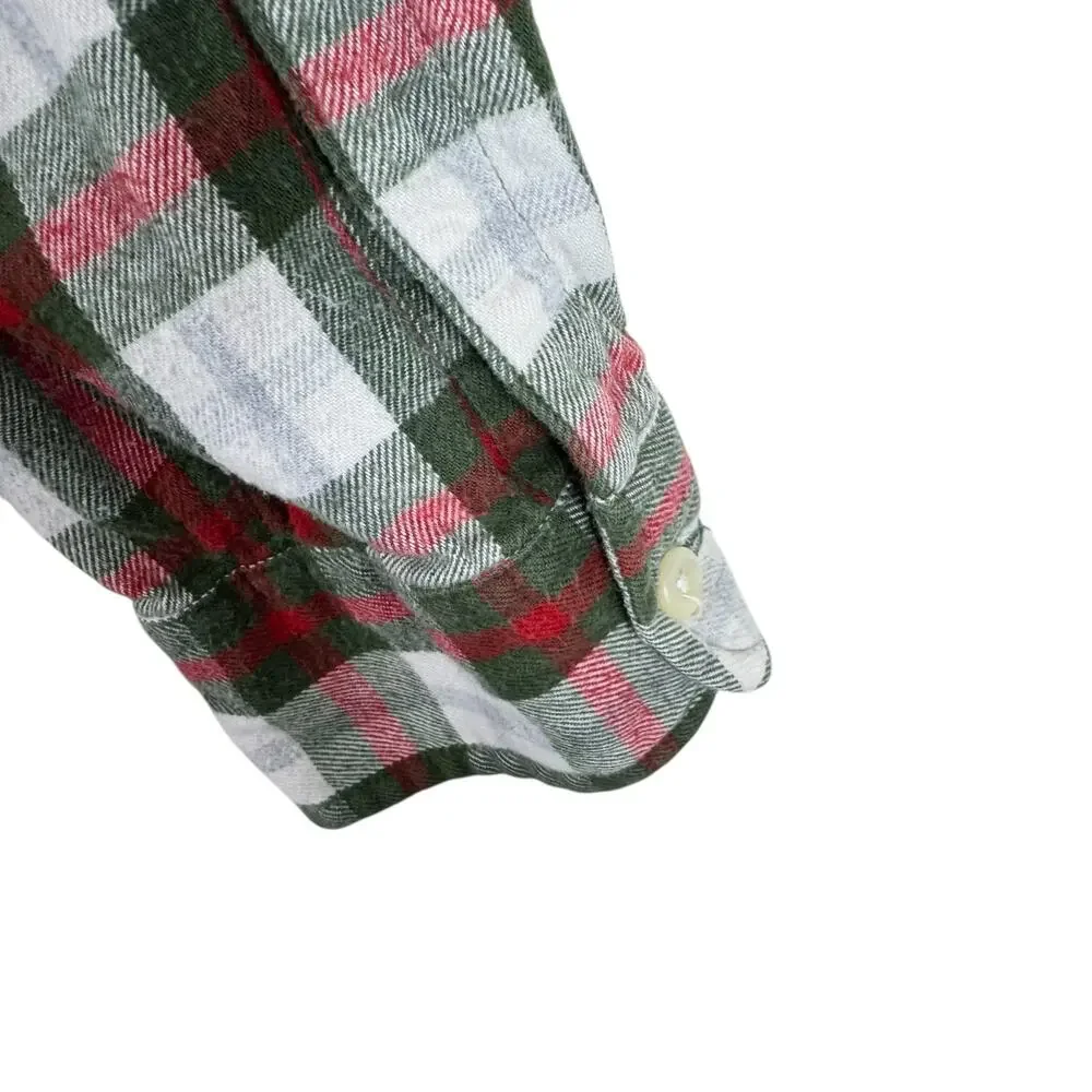 Abercrombie &‎ Fitch Vtg 90s Cotton Preppy Flannel Long Sleeve Button Up Mens S